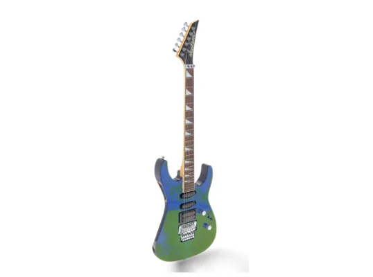 Electric guitar photographed as a still packshot