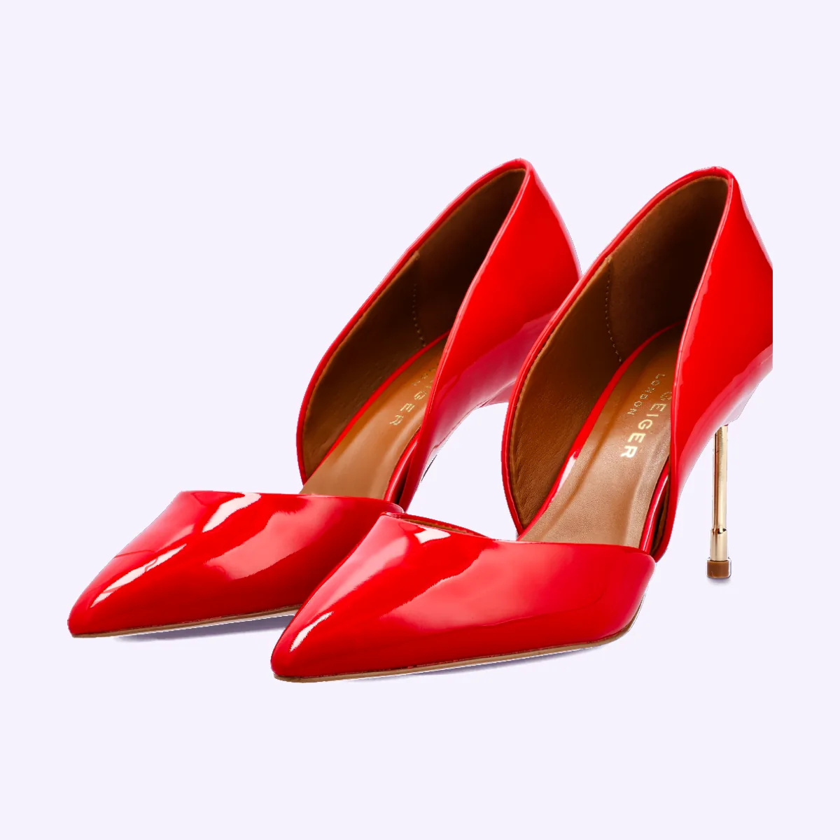 Red high-heel shoes packshot